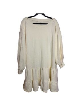 Wishlist Oversized Drop Shoulder Tiered Ruffle Skirt Fleece Sweatshirt Dress